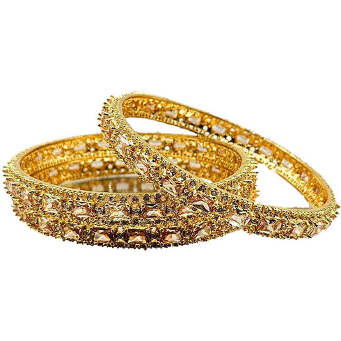 American Diamond Gold Silver Bangles - D96 - 3